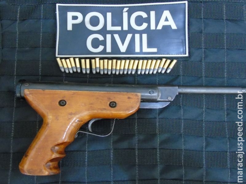 Maracaju: Polícia Civil apreende arma e munições com autor de violência doméstica Maracaju: Polícia Civil apreende arma e munições com autor de violência doméstica