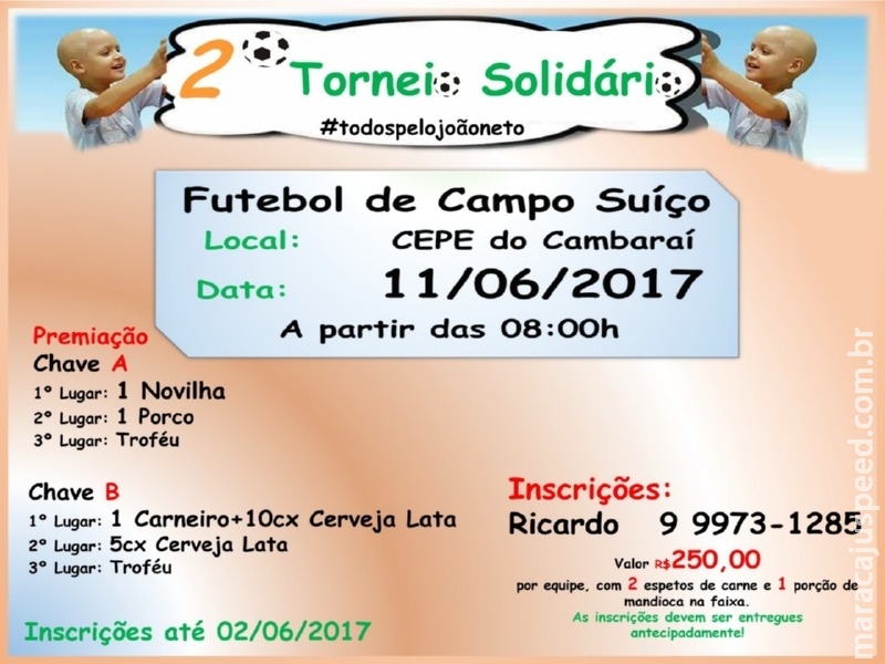 Maracaju: 2º Torneio Solidário “Todos pelo João Neto”