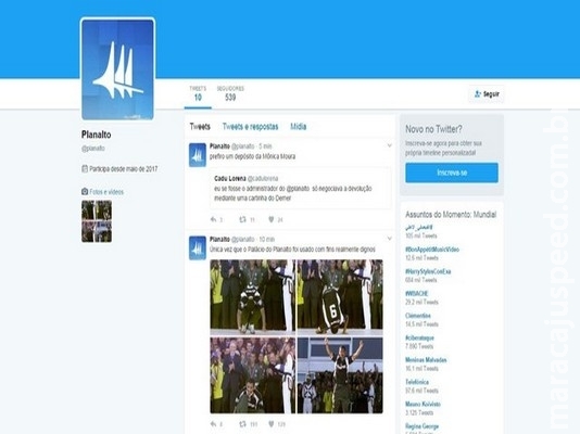 Planalto perde domínio no Twitter, e novo administrador faz postagens contra Temer Planalto perde domínio no Twitter, e novo administrador faz postagens contra Temer