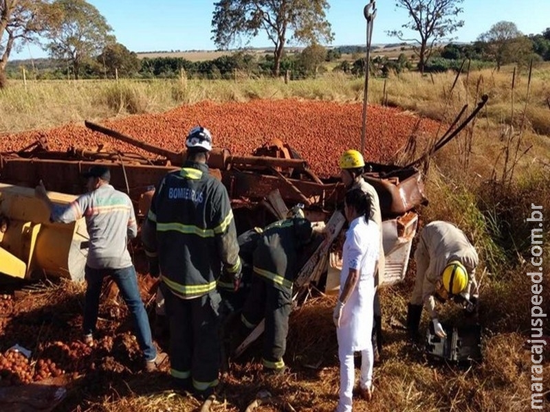 Caminhoneiro morre após perder controle da direção e capotar na GO-569 Caminhoneiro morre após perder controle da direção e capotar na GO-569
