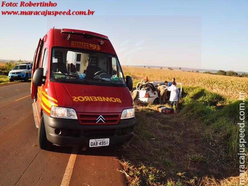 Maracaju: Veículo capota na MS-164 e deixa uma vítima fatal e duas pessoas feridas