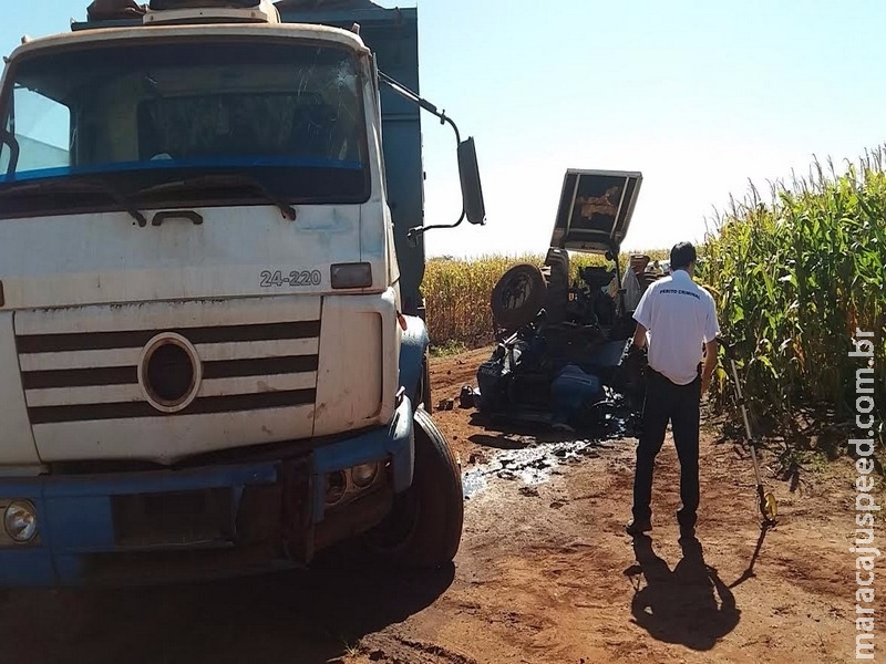 Trabalhador rural em trator morre após acidente em estrada vicinal Trabalhador rural em trator morre após acidente em estrada vicinal