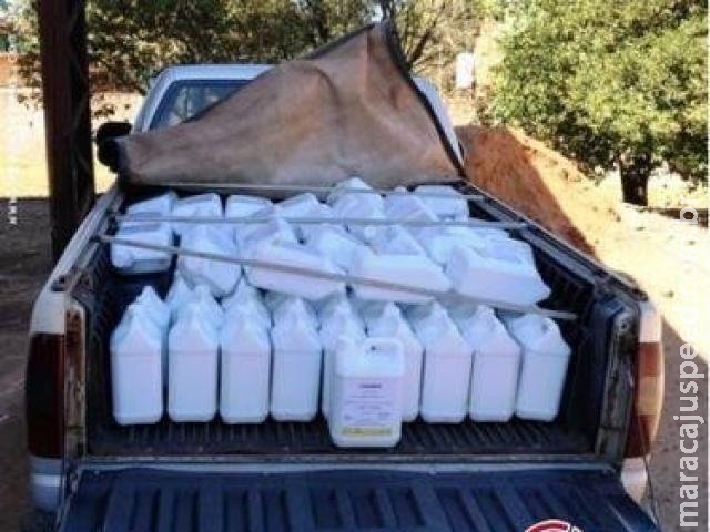 Polícia apreende 500 litros de agrotóxico contrabandeado