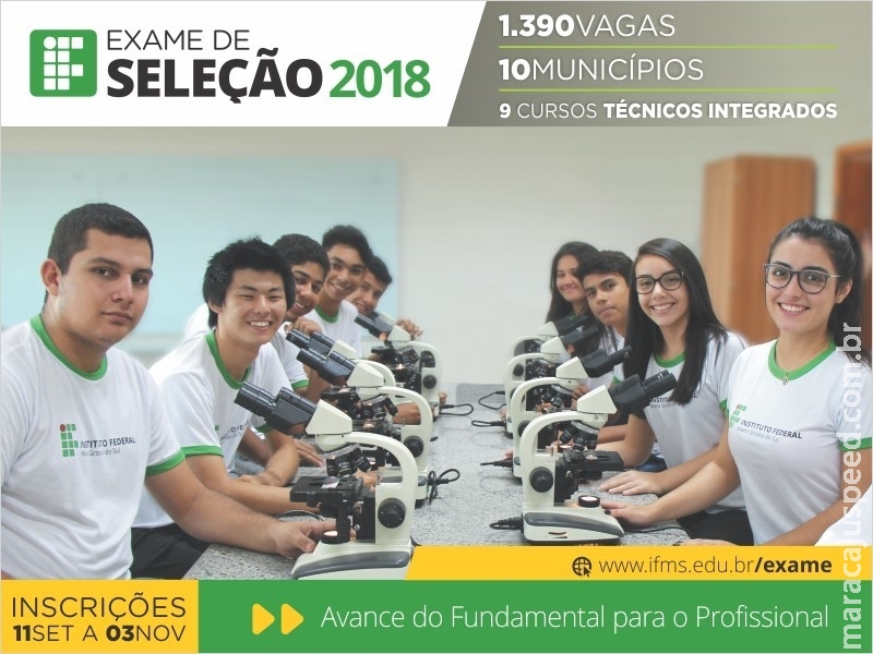 IFMS abre 1,3 mil vagas em cursos técnicos integrados ao ensino médio