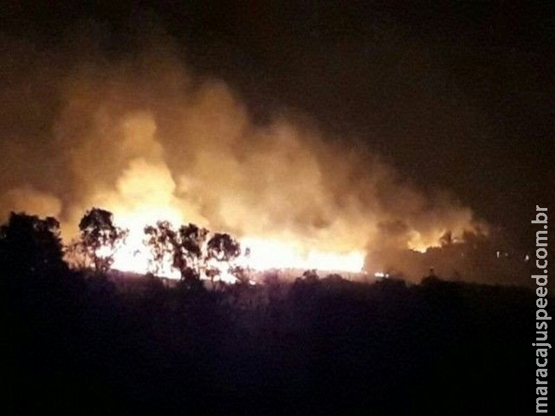 Incêndio que começou em fios de energia destrói 60 hectares de pastagem