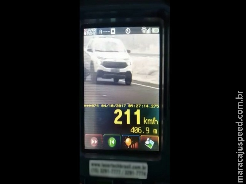 Caminhonete é flagrada a 211 km/h na BR-060 e bate recorde de velocidade no ano