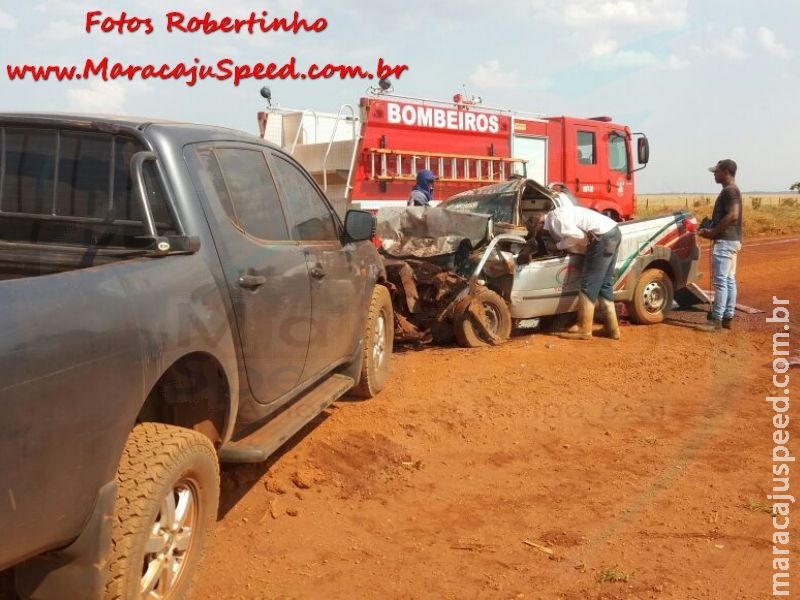 Maracaju: Bombeiros atendem ocorrência de colisão frontal entre veículos na Rodovia MS-166