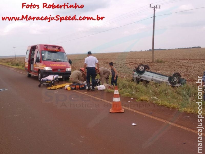 Maracaju: PRE BOP Vista Alegre e Corpo de Bombeiros atendem acidente de capotamento na MS-164 Maracaju: PRE BOP Vista Alegre e Corpo de Bombeiros atendem acidente de capotamento na MS-164