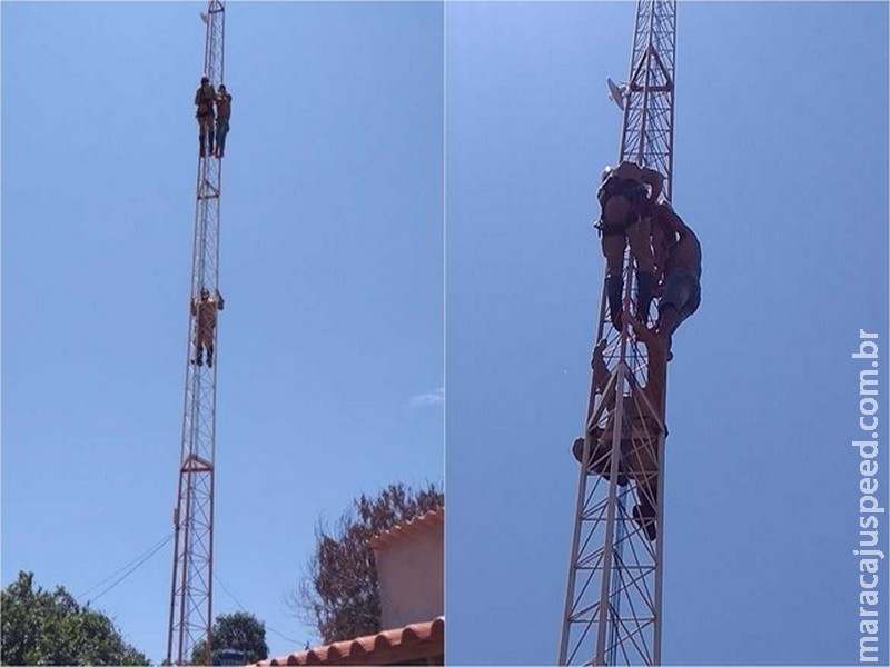 Menino de 4 anos é resgatado após subir cerca de 30 metros em torre