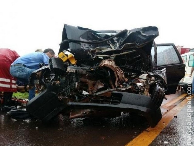 Casal de idosos morre em colisão com caminhão na rodovia MS-276