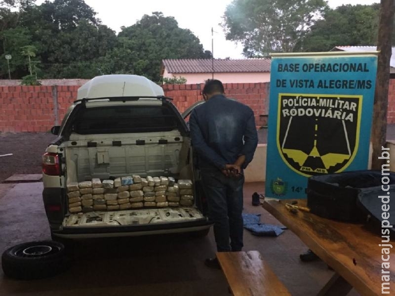 Maracaju: PRE BOP Vista Alegre apreende traficante com 41 kg de maconha em veículo