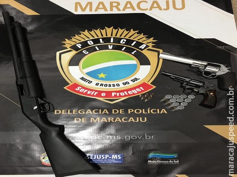 Polícia Civil de Maracaju apreende três armas de fogo Polícia Civil de Maracaju apreende três armas de fogo