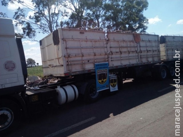Carreta é apreendida com 2,4 toneladas de maconha na rodovia MS-156
