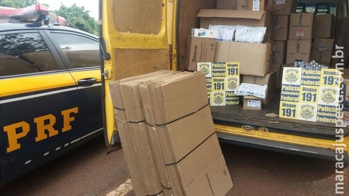 Contrabandista é preso com carga de cigarros e agrotóxicos em caixas de desodorante