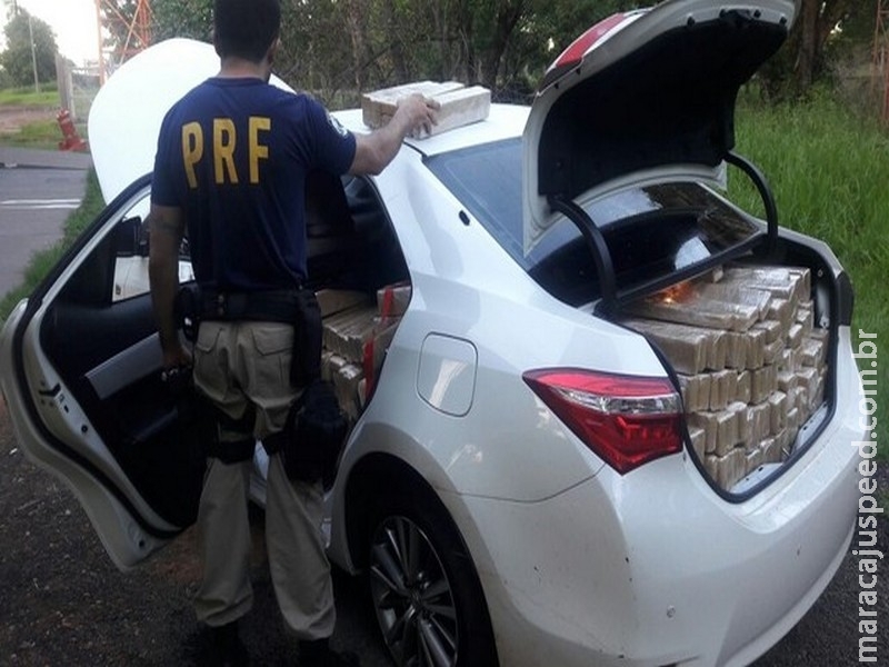  Dupla é presa em MS com uma tonelada de maconha em carro roubado no RJ