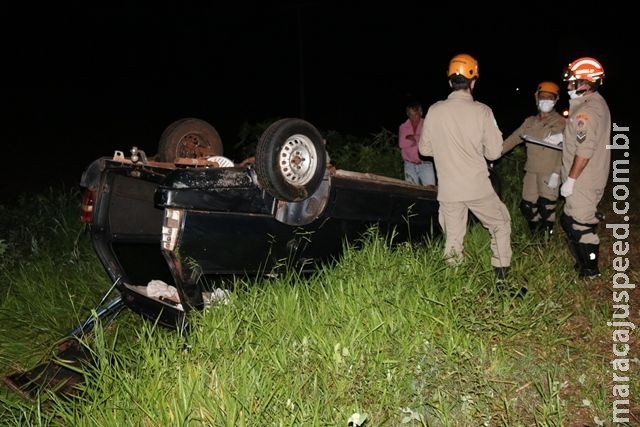 Motorista perde controle da direção e capota veículo em rodovia Motorista perde controle da direção e capota veículo em rodovia