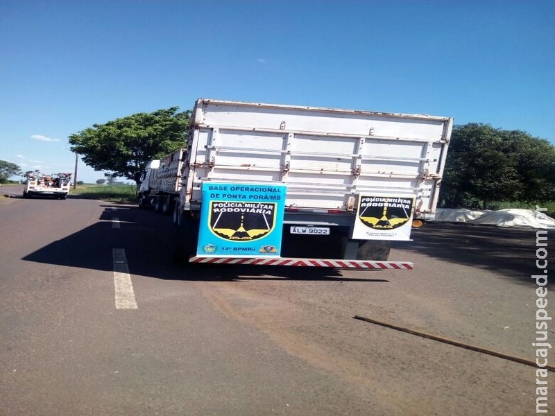 PRE BOP Ponta Porã apreende 2.470 kg de maconha em carreta com placas de Maracaju