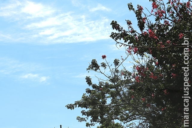 Sol aparece forte em MS e temperaturas podem chegar aos 38°C