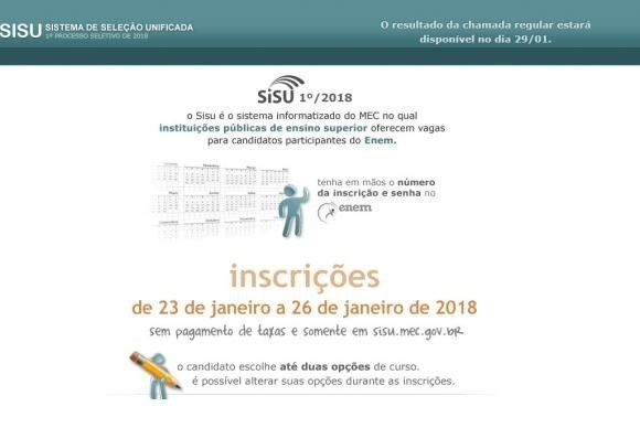 Matrículas para aprovados na primeira chamada do Sisu começam hoje Matrículas para aprovados na primeira chamada do Sisu começam hoje