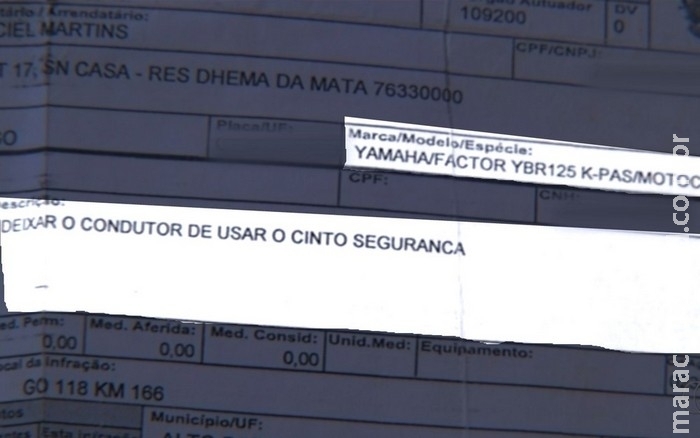 Motociclista multado por não usar cinto de segurança luta para cancelar infração