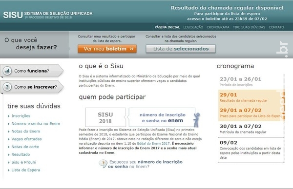 Sisu 2018: resultado é divulgado; listas de aprovados podem ser consultadas Sisu 2018: resultado é divulgado; listas de aprovados podem ser consultadas