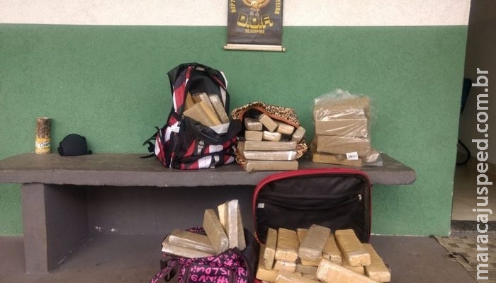 Cinco pessoas são presas transportando mais de 65 quilos de maconha em ônibus