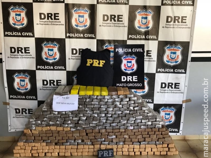 Polícia Civil, PRF e DOF apreendem 372 tabletes de maconha em veículo roubado