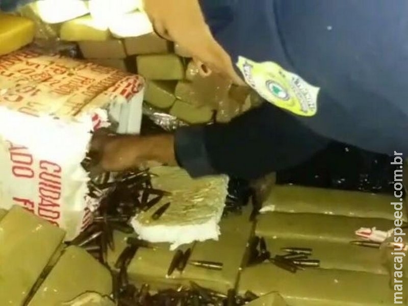 PRF apreende maconha e munições que seriam levados de MS para o RJ