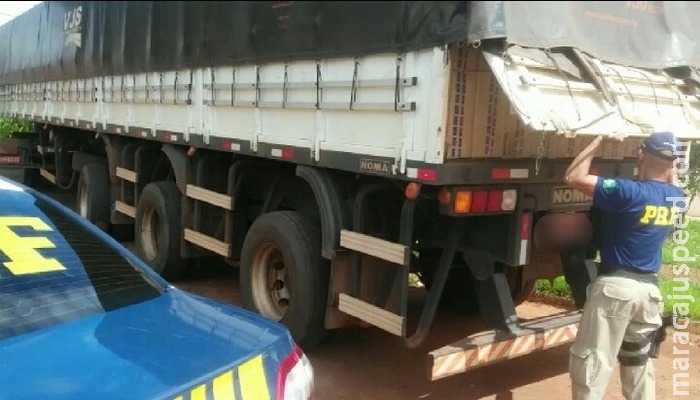 PRF intercepta carregamento de cigarros que seriam levados para Minas PRF intercepta carregamento de cigarros que seriam levados para Minas
