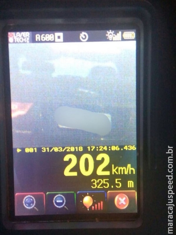 Carro é flagrado a 202 km/h em rodovia de MS durante operação Semana Santa Carro é flagrado a 202 km/h em rodovia de MS durante operação Semana Santa
