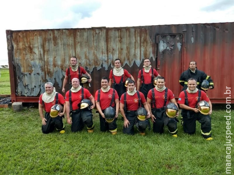 Comandante do Corpo de Bombeiros Militar em Maracaju participa da inauguração do simulador de incêndios para treinamento