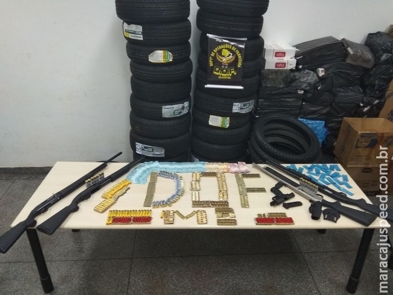 DOF faz grande apreensão de armas e munições contrabandeadas do Paraguai DOF faz grande apreensão de armas e munições contrabandeadas do Paraguai