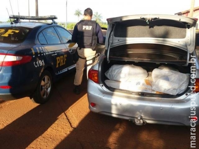 Jovem é preso com 320 kg de maconha em carro furtado na BR-163