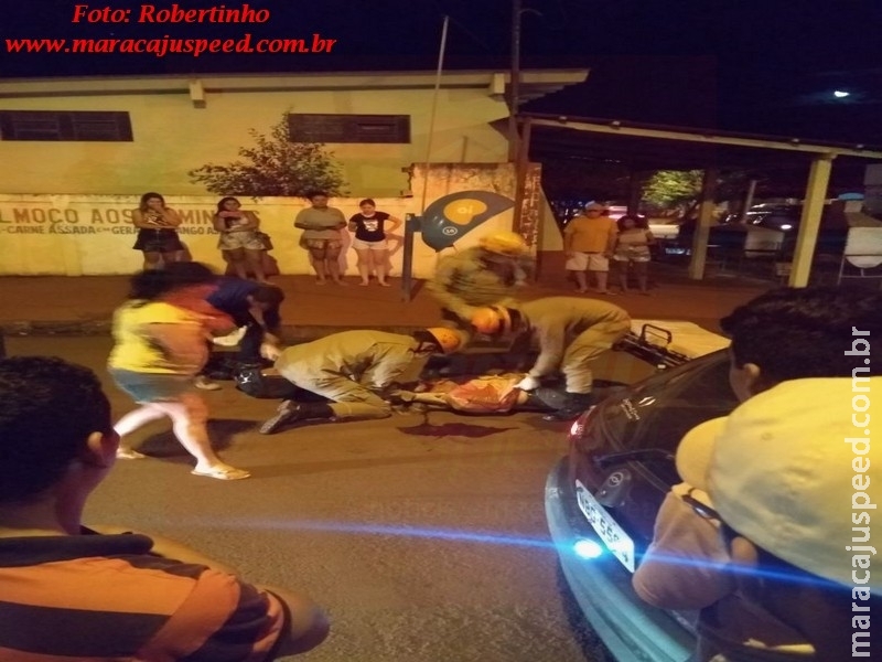 Maracaju: Condutora perde controle de motocicleta e fratura nariz Maracaju: Condutora perde controle de motocicleta e fratura nariz