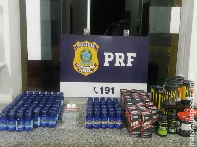 PRF apreende anabolizantes e prende dois rapazes de Mato Grosso