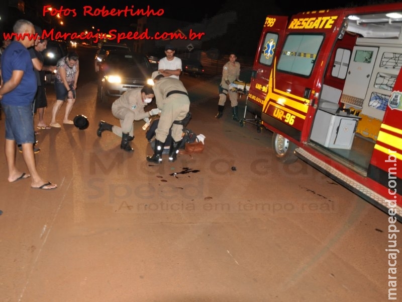 Maracaju: Bombeiros atendem ocorrência de queda de motociclista Maracaju: Bombeiros atendem ocorrência de queda de motociclista