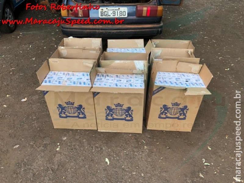 Polícia Militar de Maracaju apreende veículo carregado com cigarros contrabandeados Polícia Militar de Maracaju apreende veículo carregado com cigarros contrabandeados