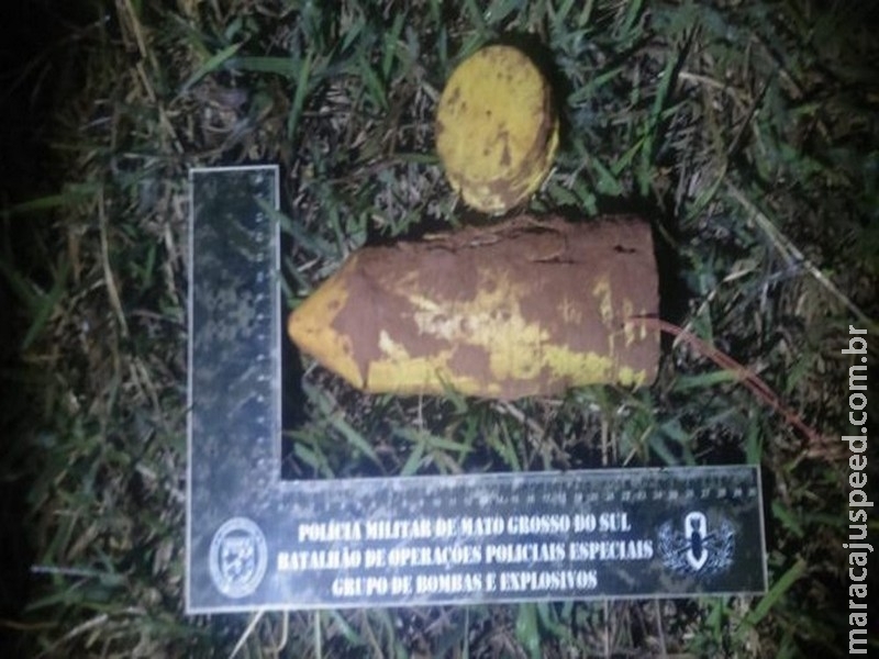 Bomba é encontrada por trabalhadores rurais em Jateí, MS