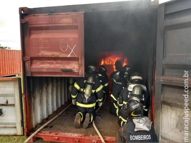 Com apoio do CONSEMA, Bombeiros Militares de Maracaju iniciam atualização em combate a incêndio em Campo Grande