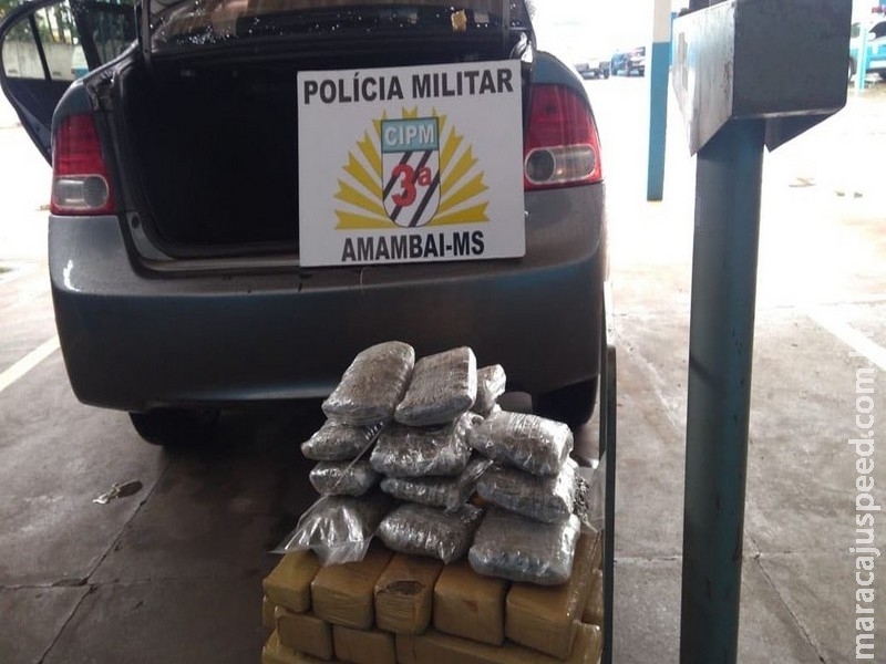 Policiais abordam motorista de carro em atitude suspeita e encontram drogas em Amambai, MS 