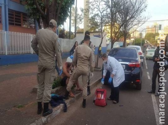 Foragido é preso depois de ser esfaqueado em briga de rua no centro