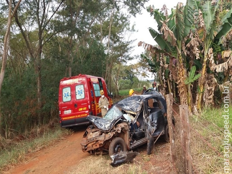 Jovem morre em grave acidente entre Vicentina e Fátima do Sul