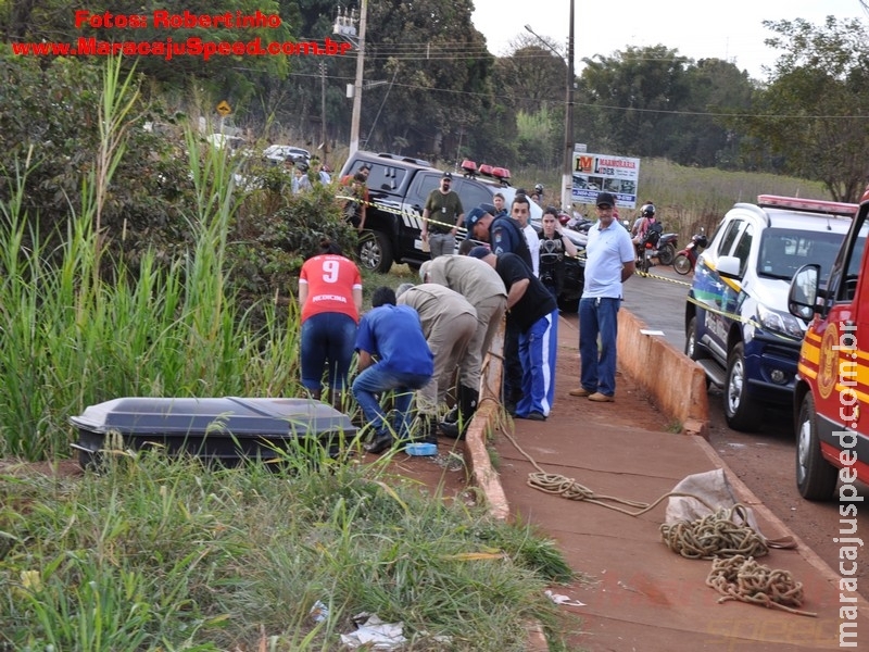 Maracaju: Corpo encontrado no Córrego Montalvão é removido e encaminhado ao IML em Dourados para análise pericial para apontar causa morte e identificação