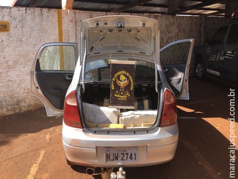 Maracaju: DOF apreende 202 kg de maconha em veículo com placas do Mato Grosso