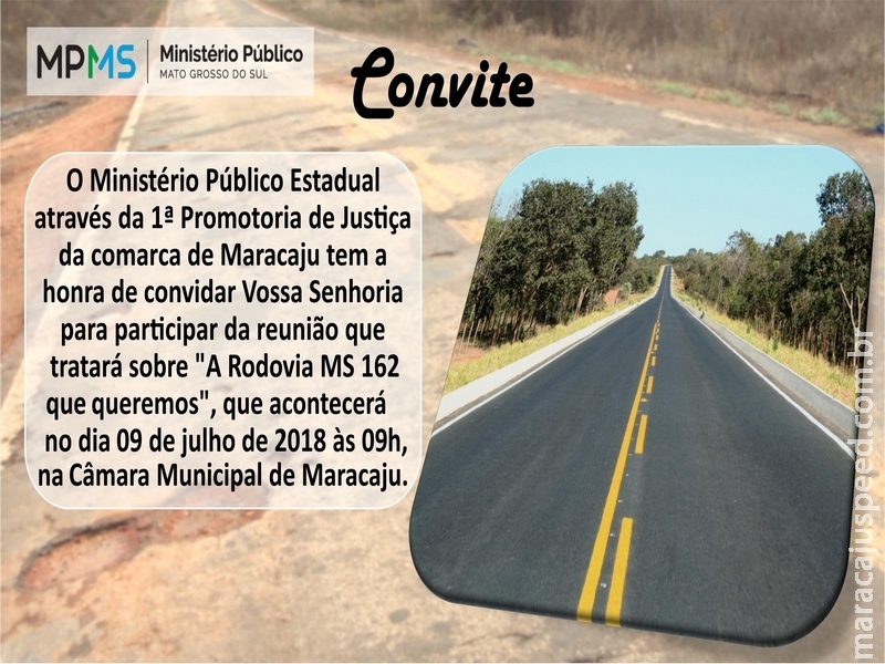 Maracaju: MPMS realiza Audiência Pública para tratar do projeto “Rodovia MS 162 – Que Queremos” Maracaju: MPMS realiza Audiência Pública para tratar do projeto “Rodovia MS 162 – Que Queremos”