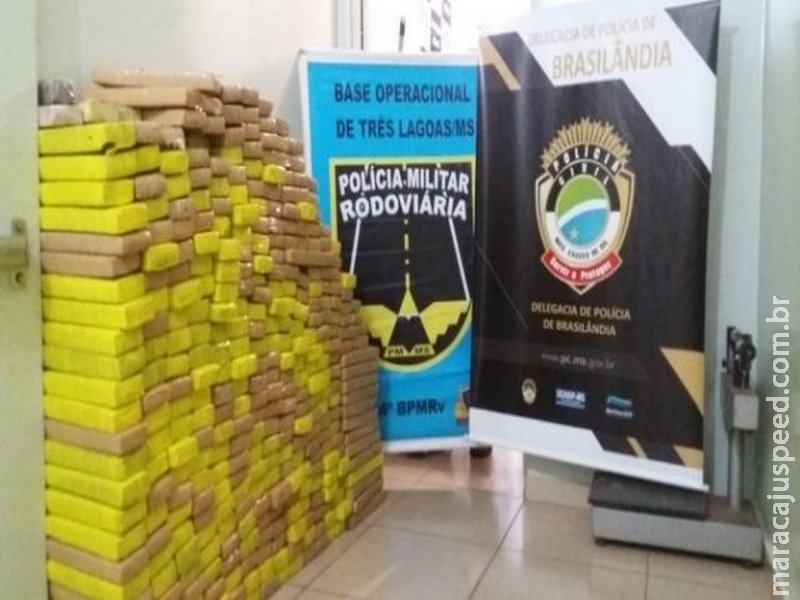 Traficante abandona veículo carregado com 298 quilos de maconha na MS-395