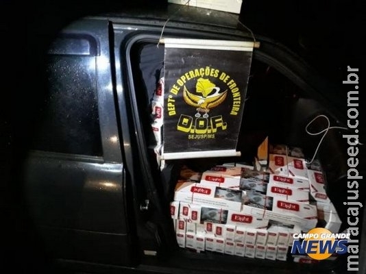Jovem de 23 anos é preso na MS-162 com cigarros do Paraguai em carro furtado