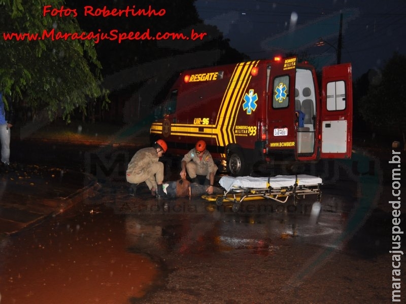 Maracaju: Corpo de Bombeiros atendem acidente, onde homem foi atropelado por veículo Maracaju: Corpo de Bombeiros atendem acidente, onde homem foi atropelado por veículo