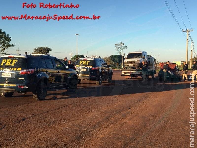 Maracaju: PRF apreende dois veículos carregados com mercadorias contrabandeadas e entorpecente
