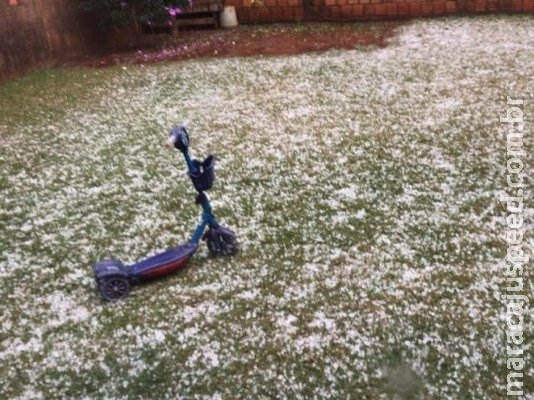 Município no Sul do Estado teve chuva de granizo nesta manhã